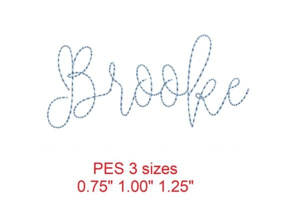 Brooke Bean Stitch Font: Elegant Embroidery Script