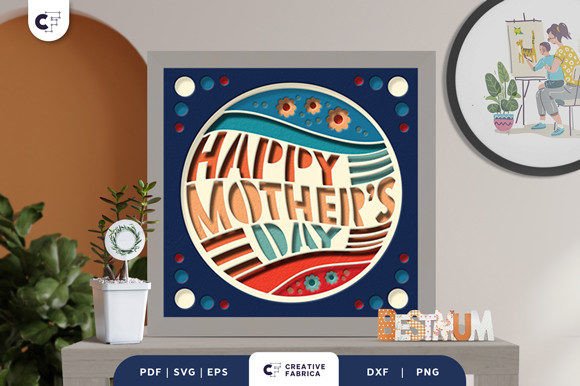 Groovy Mother’s Day 3D Shadow Box SVG: A Funky Gift