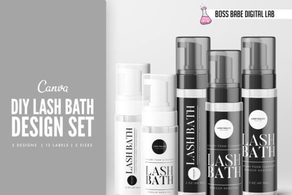 Lash Shampoo Bottle Label: Professional Branding Templates