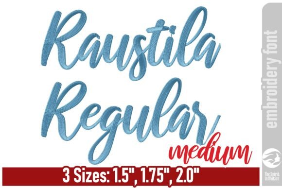 Raustila Embroidery Font: Elegant Medium Script