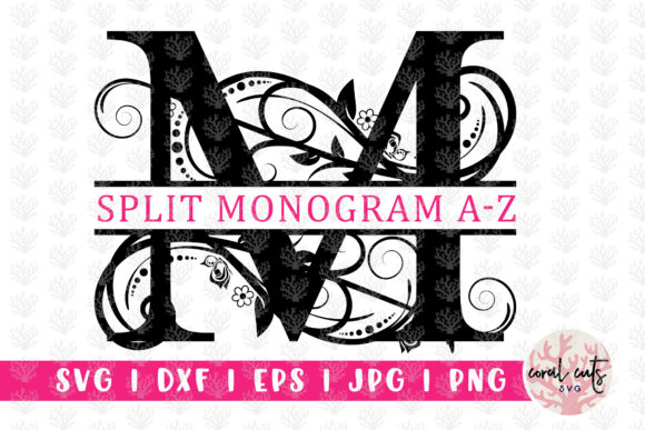Swirl Floral Split Monogram - Alphabets